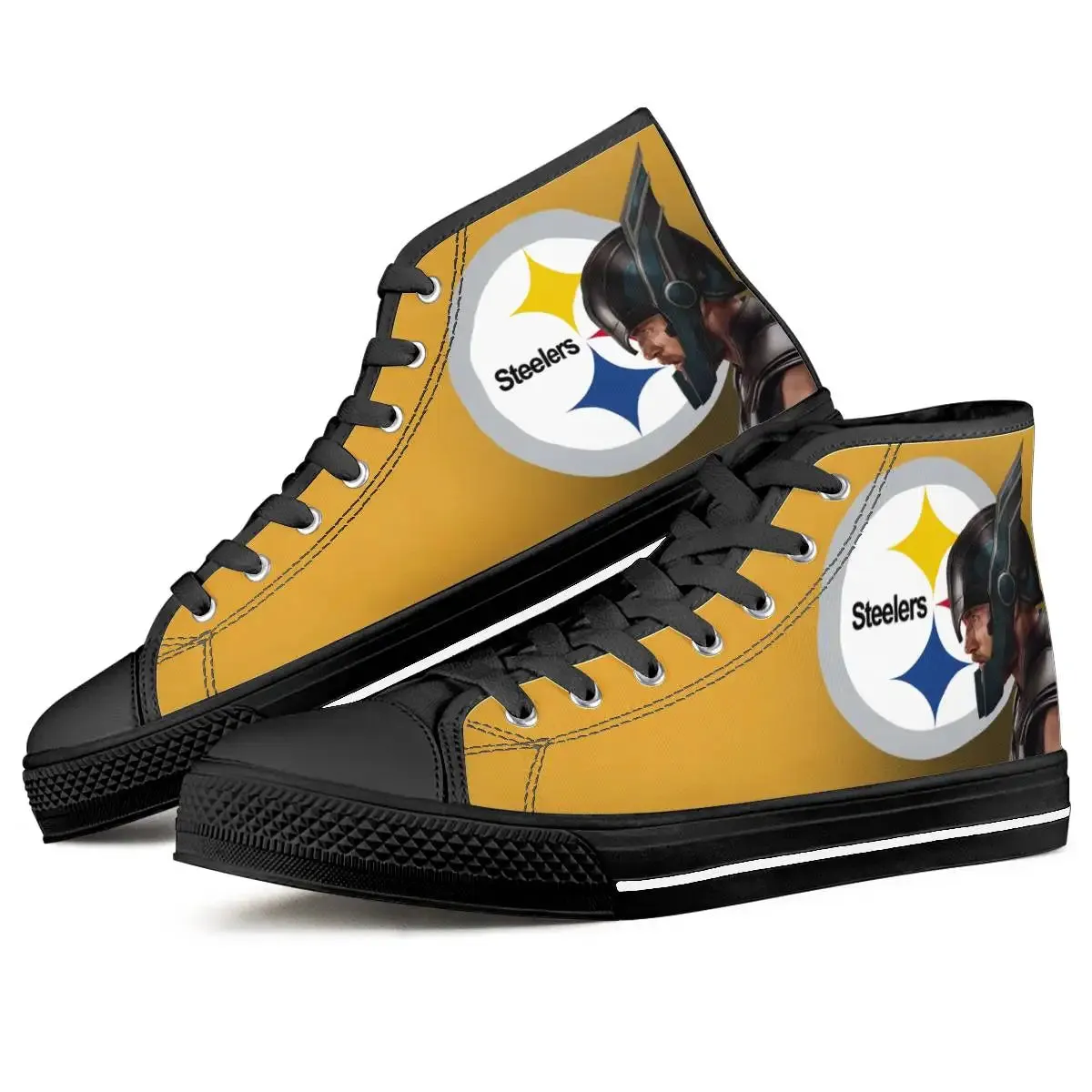 1 Pairs Custom American Football Team Walking Style Shoes Fashion Luxury Canvas Trendy High Top Shoes Sneakers