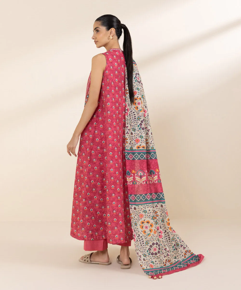 3 Piece - Printed Light Khaddar Suit