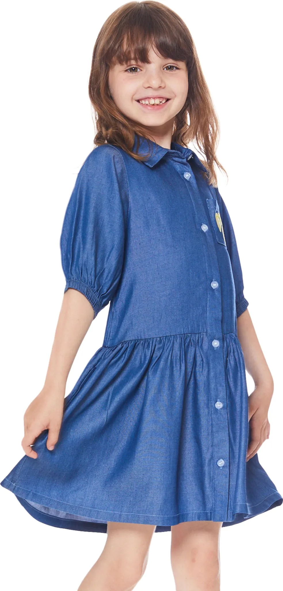 3/4 Sleeve Dress with Pocket - Big Girls|-|Robe à manches 3/4 avec poche - Grande Fille