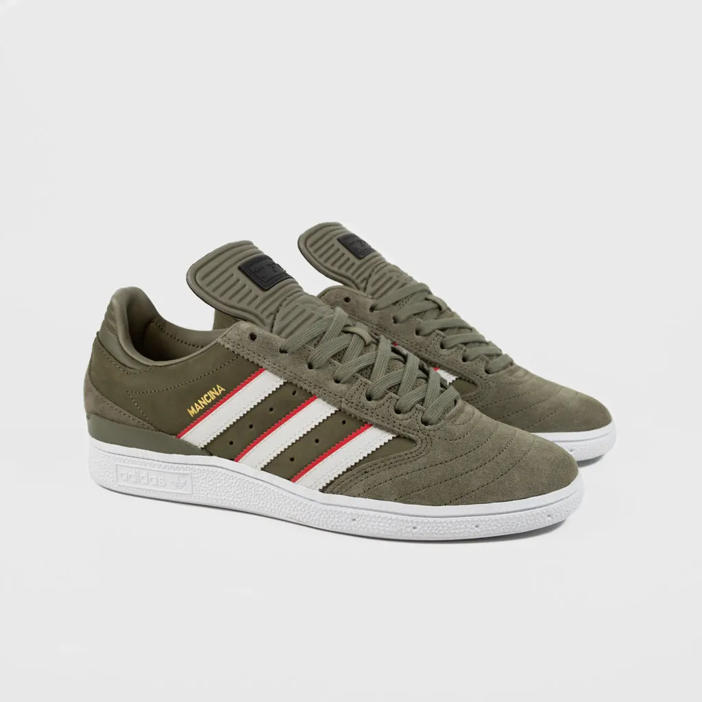 Adidas Skateboarding - Dan Mancina Busenitz Shoes - Olive Strata / Red / Cloud White