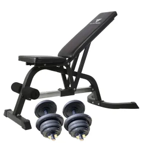 Adjustable Strength Bundle | Bench & Dumbbells Set