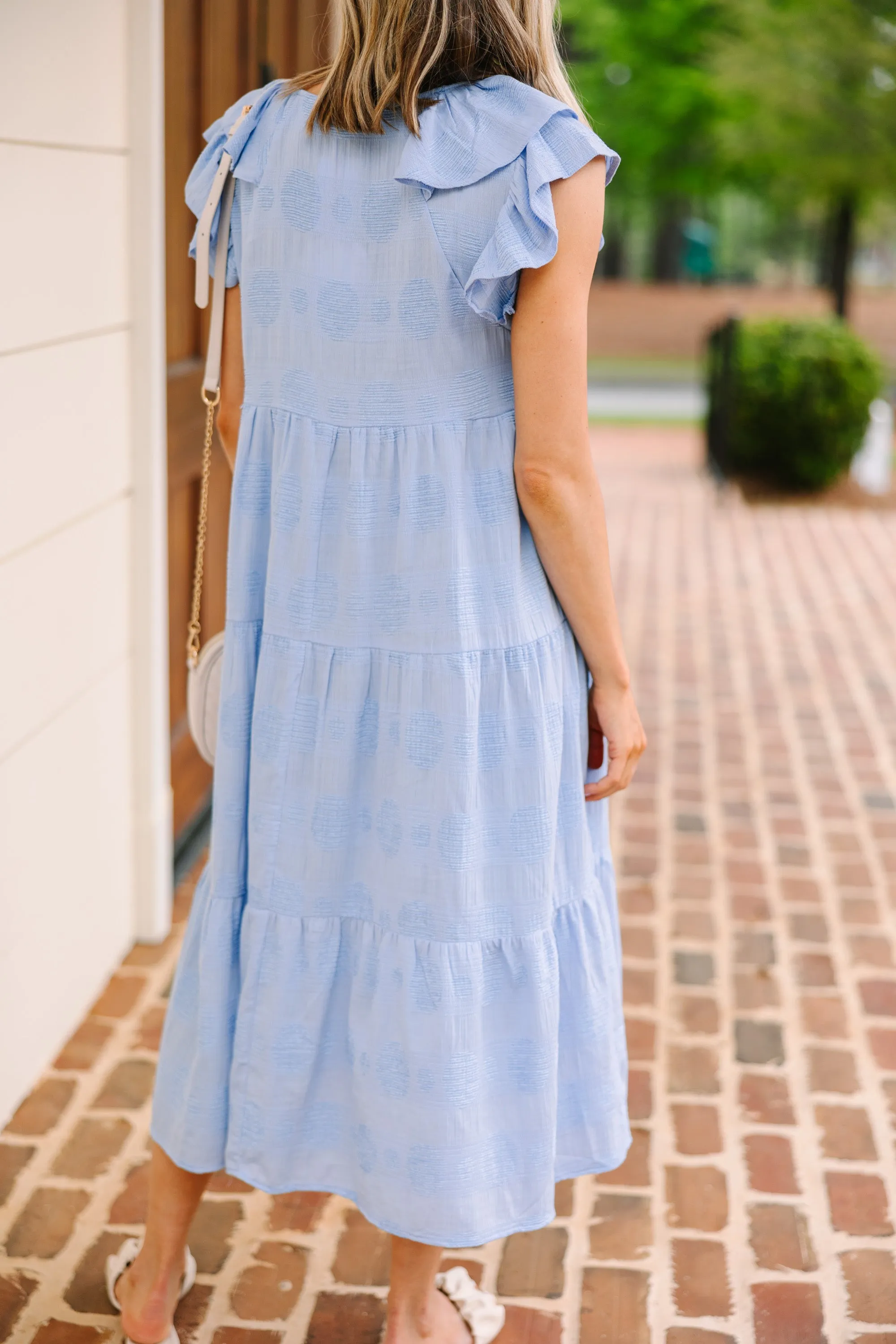 All You Periwinkle Blue Textured Midi Dress