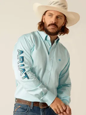 Ariat 10048717 Mens Team Logo Twill Fitted Shirt Light Aqua