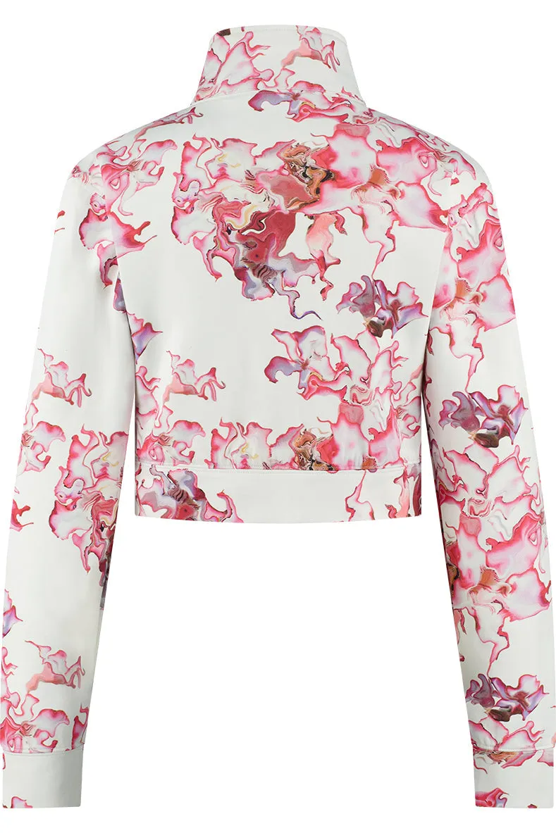 Ashluxe Female Printed Track Jacket Pink Flower Aop