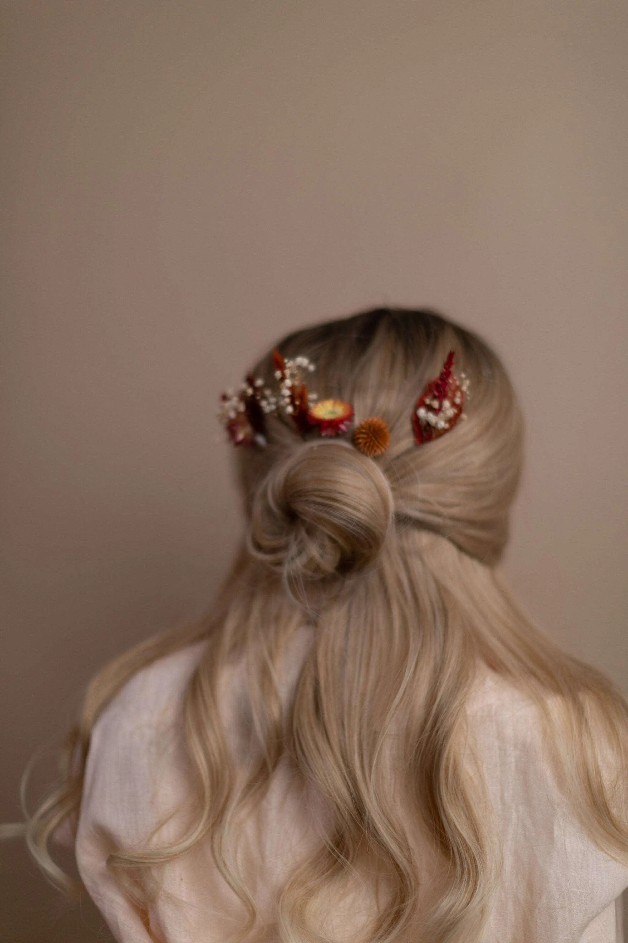 Autumn Terracota Bridal Crown / Dried Autumn Flowers Wedding Crown