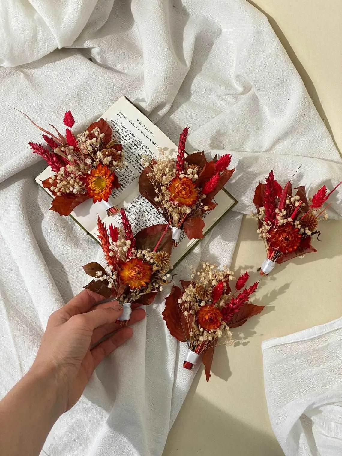 Autumn Terracota Bridal Crown / Dried Autumn Flowers Wedding Crown