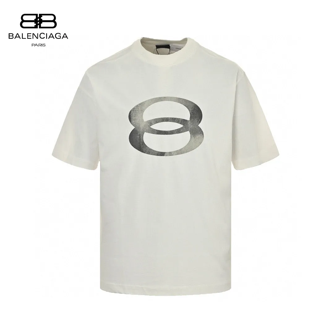 Balenciaga Oversized '8' Logo T-Shirt (White)