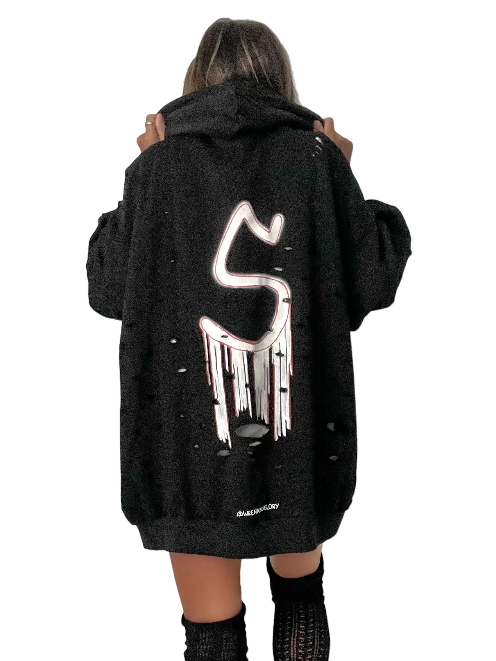 'Basic But Graffiti' Black Personalized Hoodie