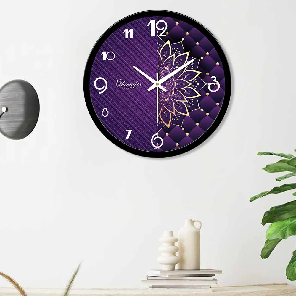 Beautiful Purple Background Designer Wall Clock