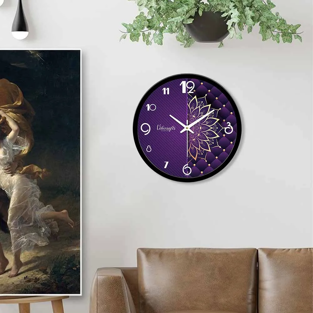 Beautiful Purple Background Designer Wall Clock