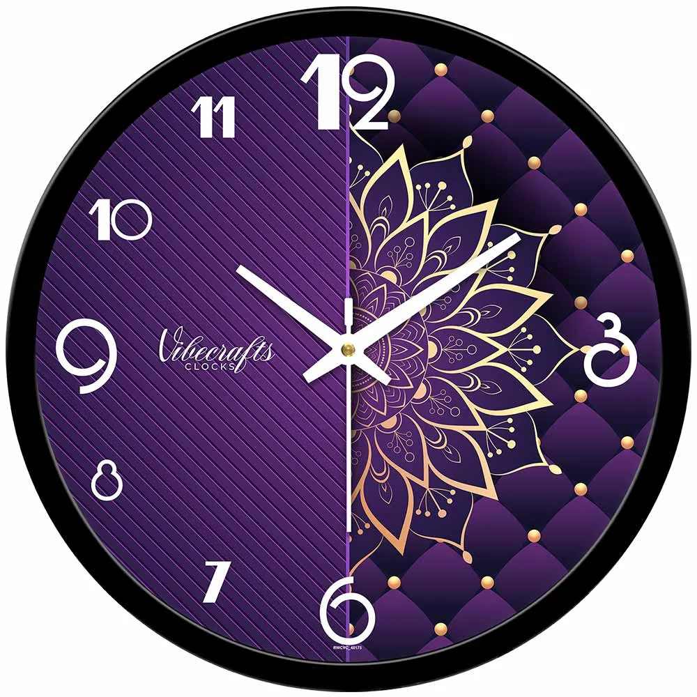 Beautiful Purple Background Designer Wall Clock