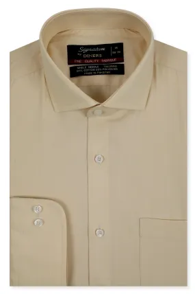 Beige Self Print Formal Men Shirt