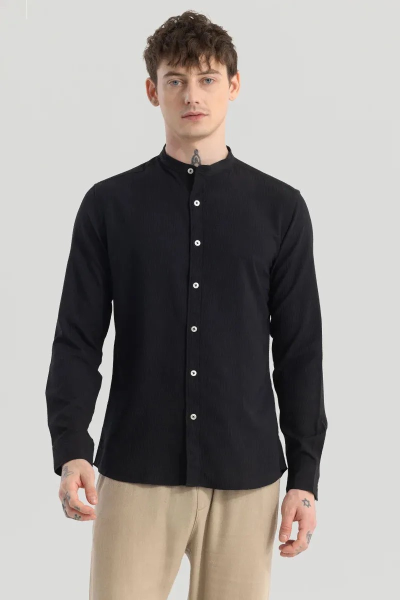 Berit Black Textured Shirts