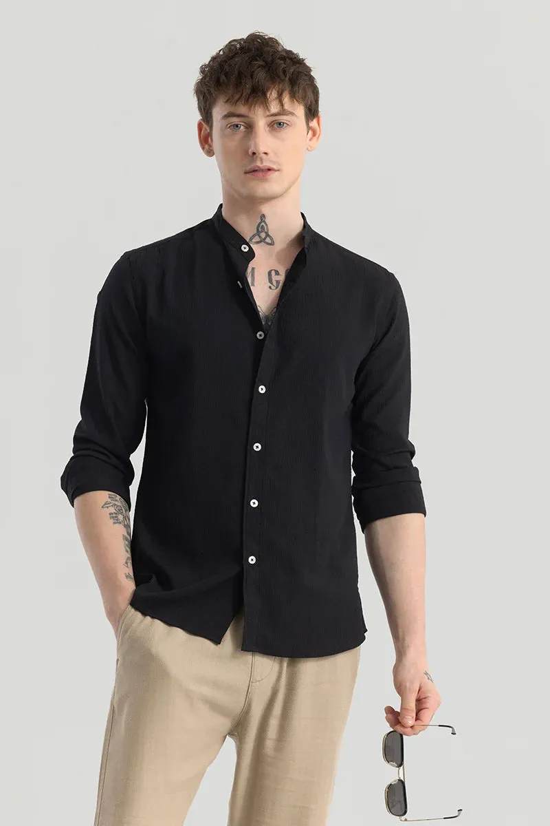 Berit Black Textured Shirts