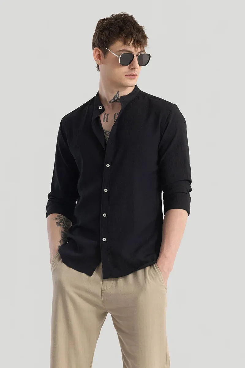 Berit Black Textured Shirts