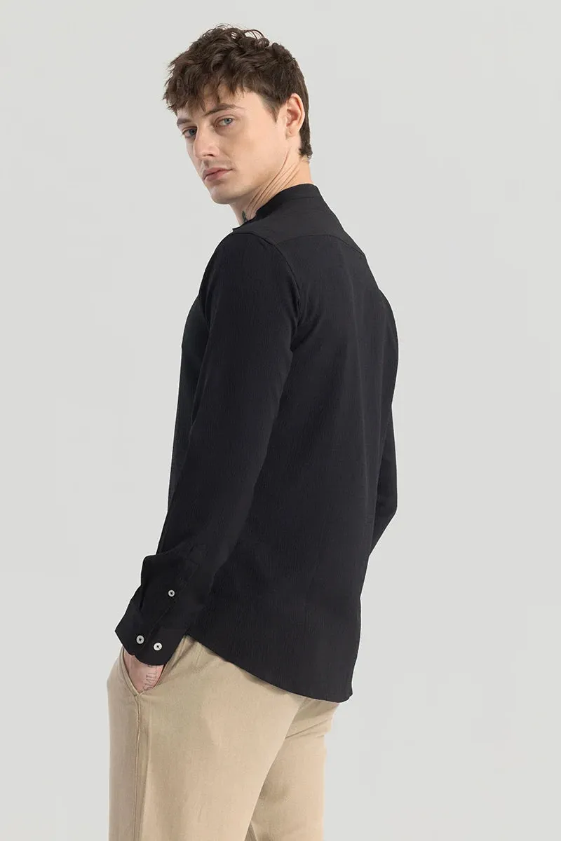 Berit Black Textured Shirts