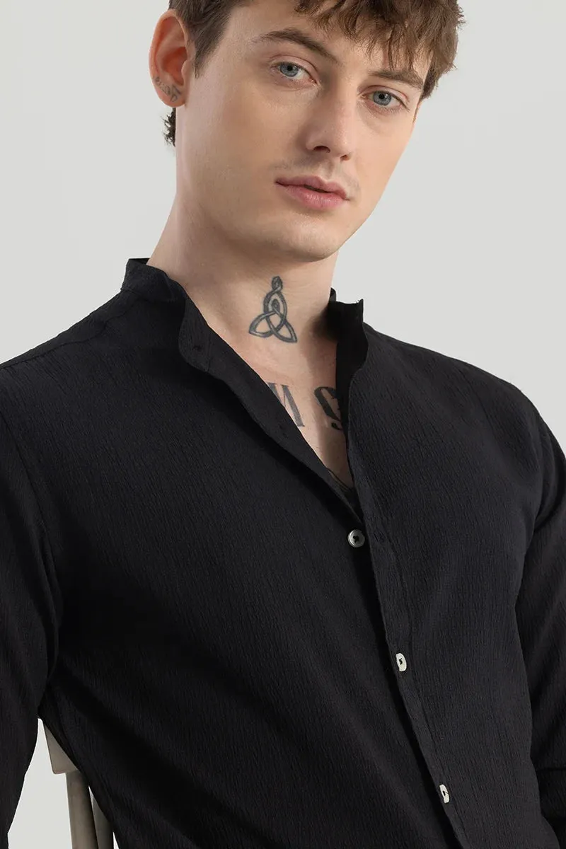 Berit Black Textured Shirts