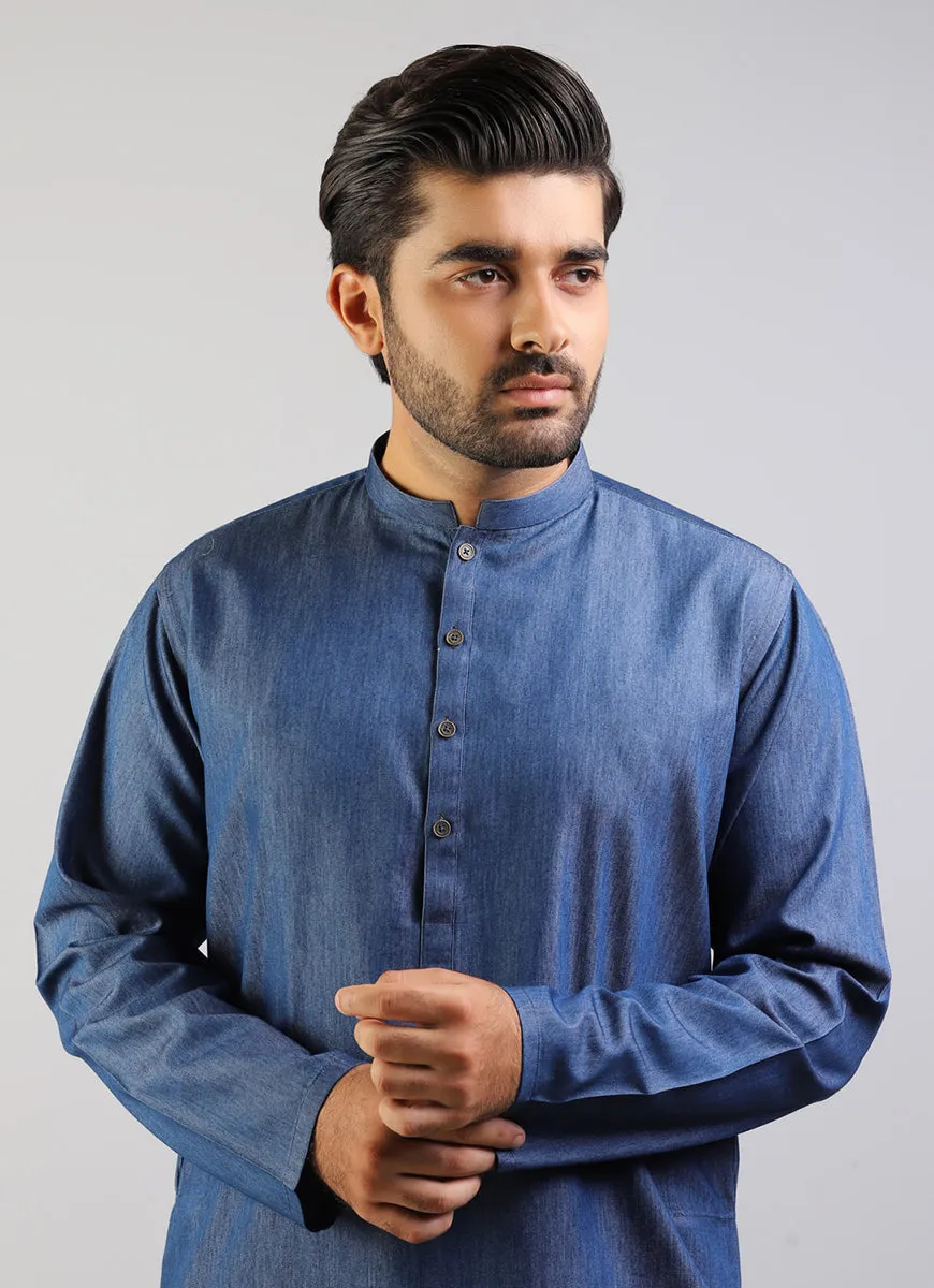 Bermuda Blue Denim Cotton Kurta