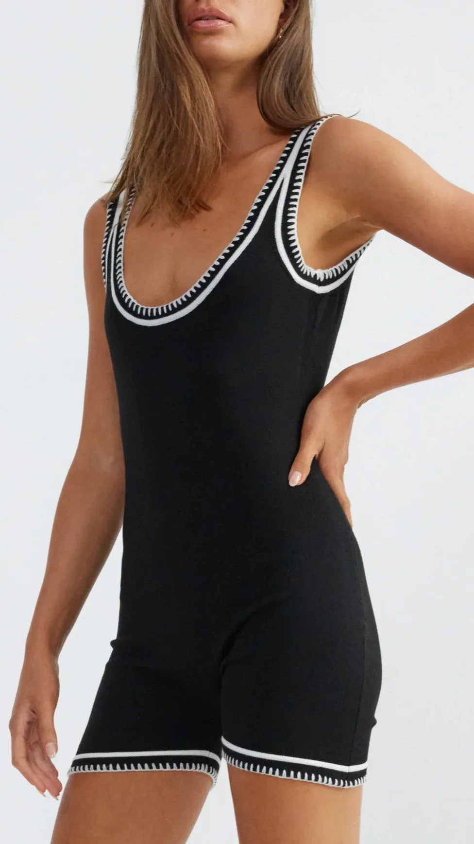 Beverly Romper - Black / White