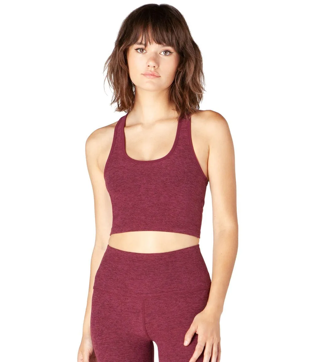 Beyond Yoga Spacedye Slip Open Cropped Yoga Tank Burgundy