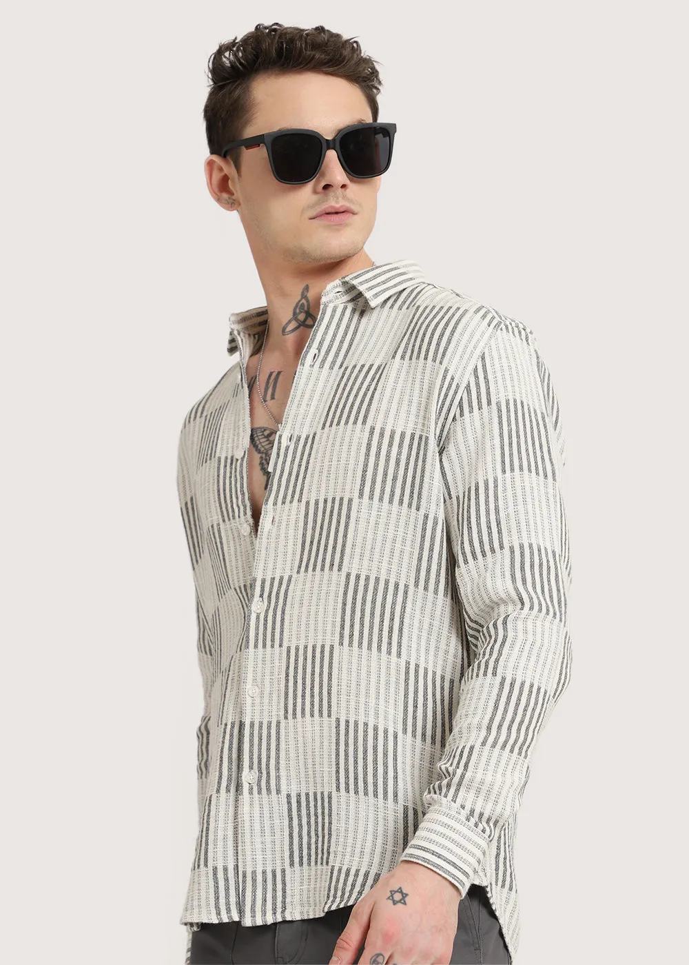 Black Checker Textured Shirt