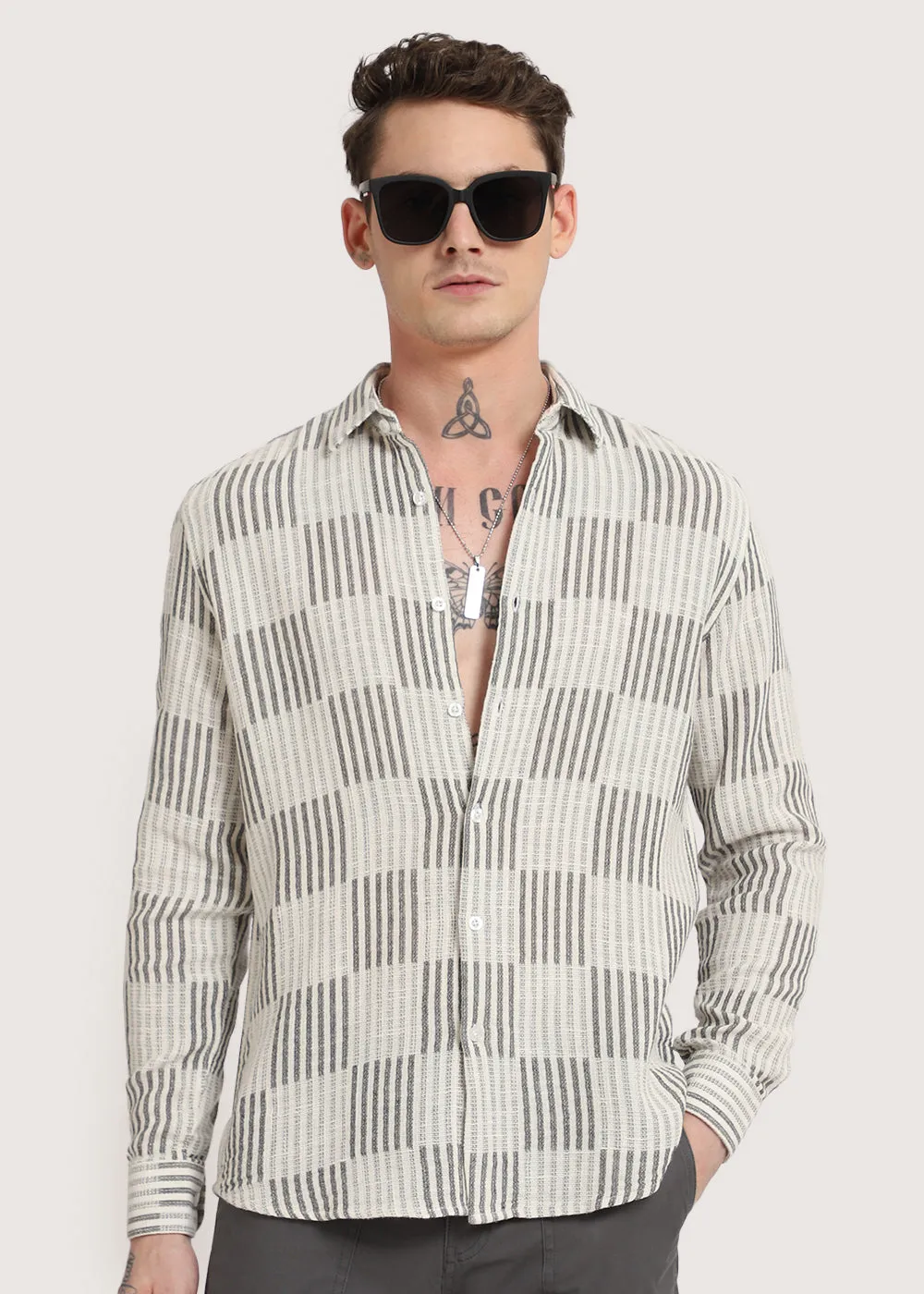 Black Checker Textured Shirt