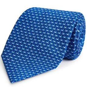 Blue Crab Printed Silk Tie