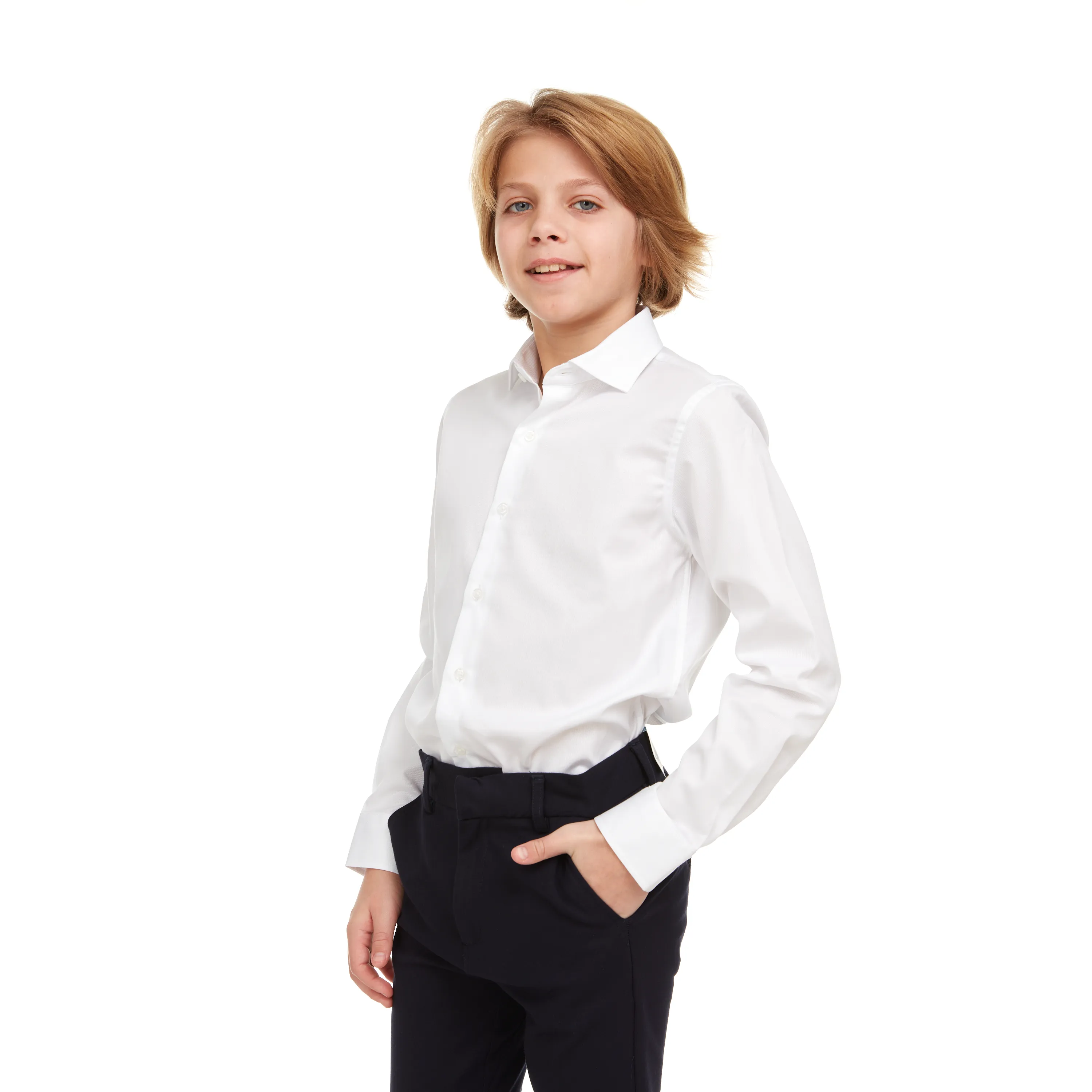 Boys Textured Long Sleeve Shirt