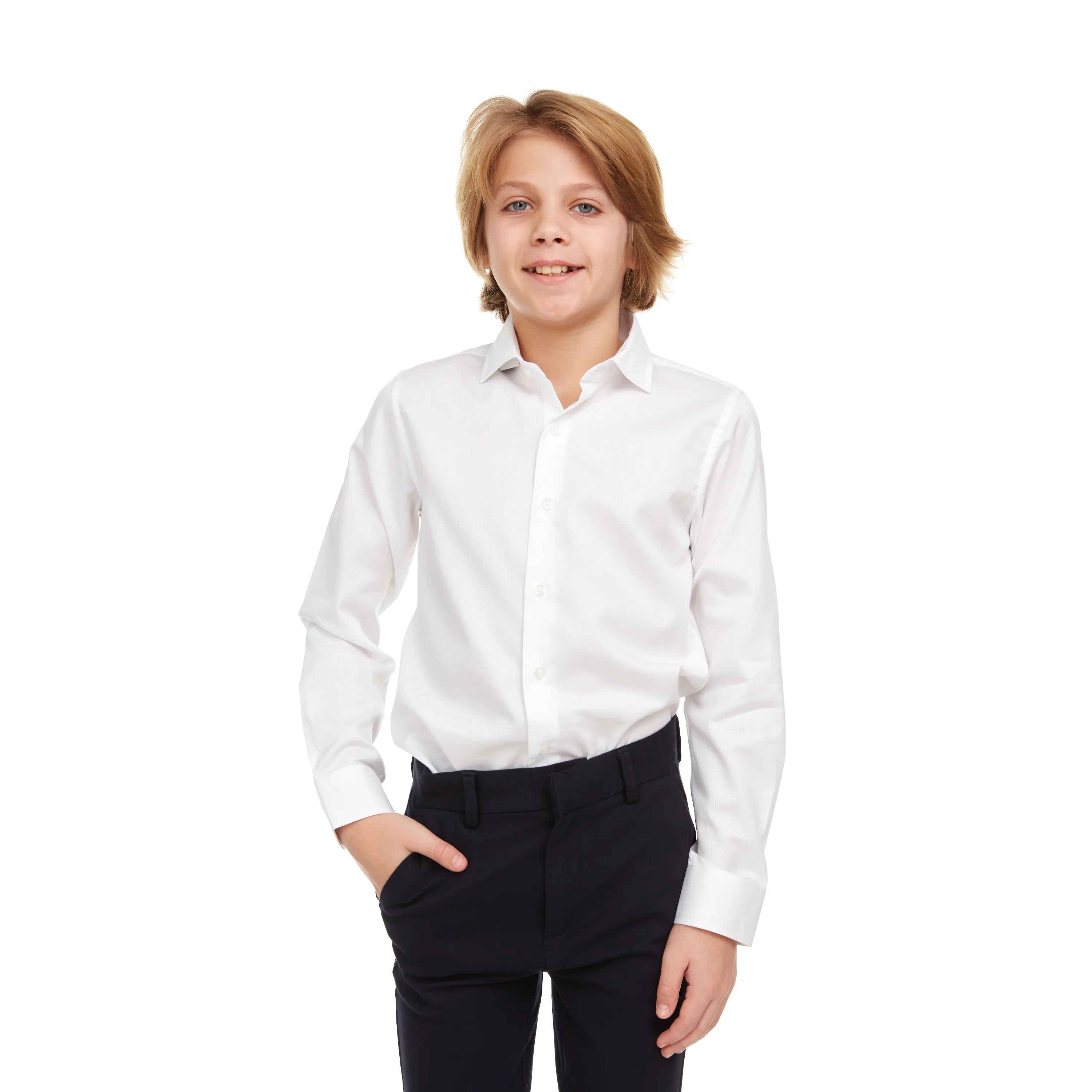 Boys Textured Long Sleeve Shirt