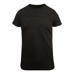 Branded  Men's Black Embossed Text S/S T-Shirt