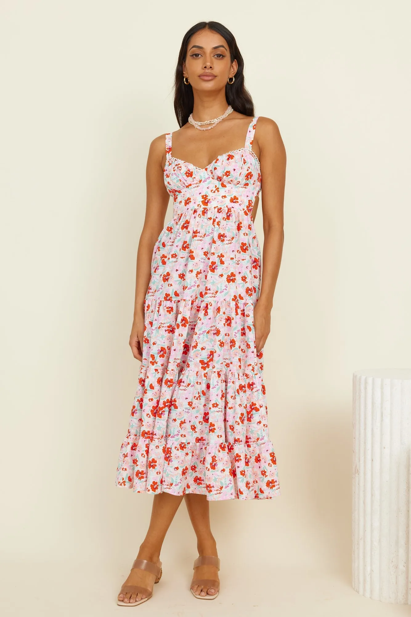 Brewed New Midi Dress Floral