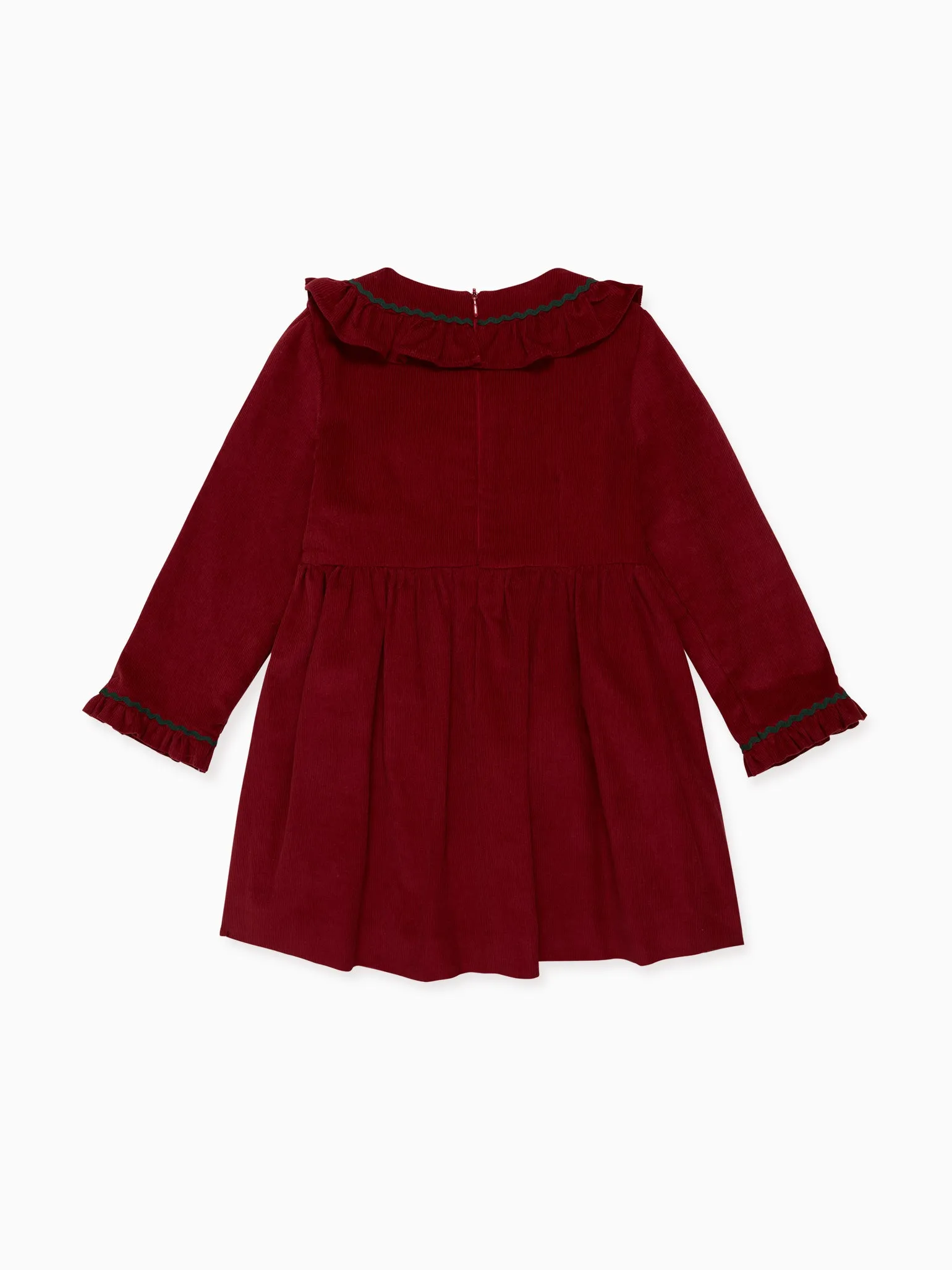 Burgundy Vivian Corduroy Girl Dress