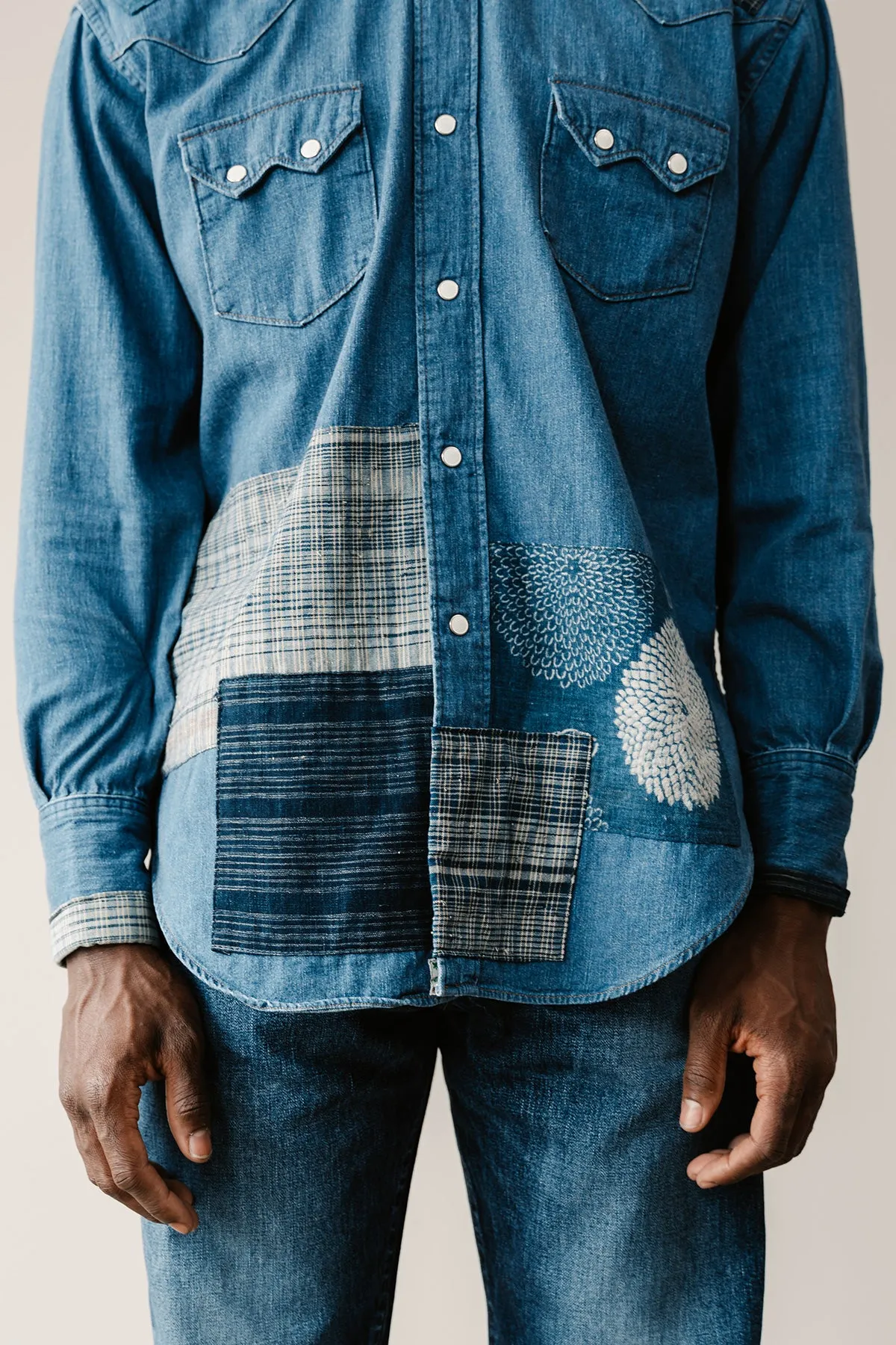 Canoe Club x orSlow - Vintage Boro Western Shirt - Indigo