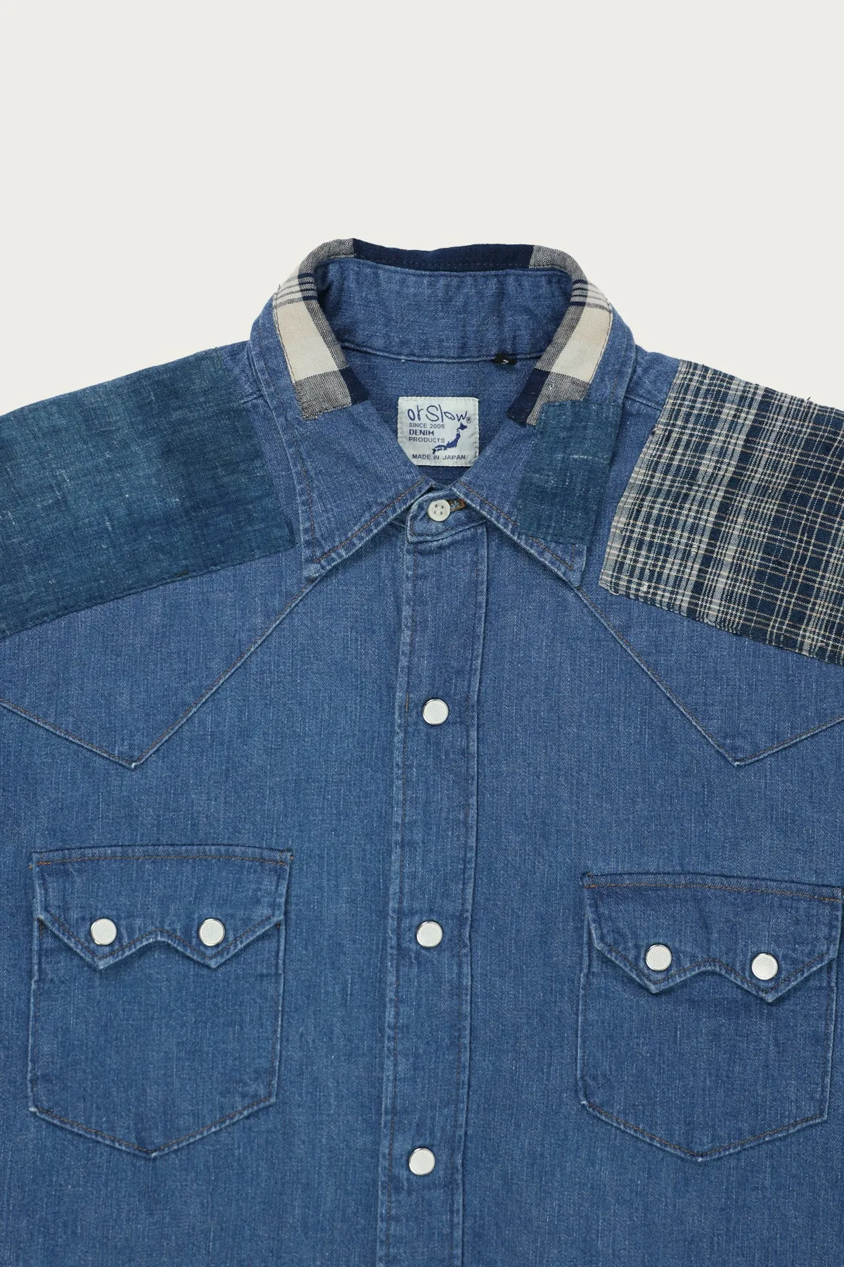 Canoe Club x orSlow - Vintage Boro Western Shirt - Indigo