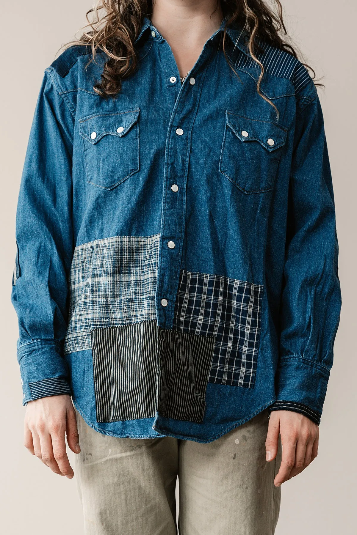 Canoe Club x orSlow - Vintage Boro Western Shirt - Indigo