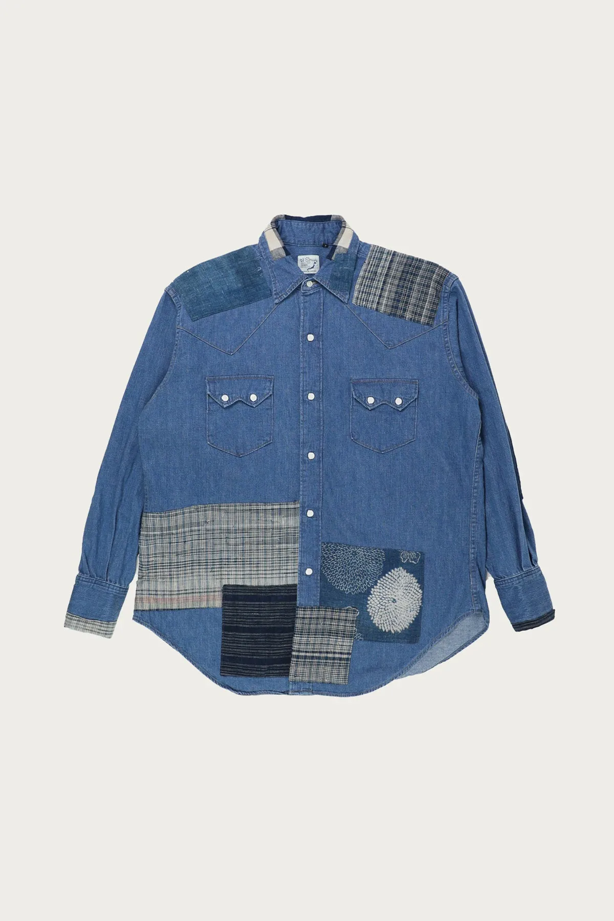 Canoe Club x orSlow - Vintage Boro Western Shirt - Indigo