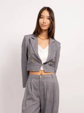 Chandler cropped Faux Db Suiting Blazer