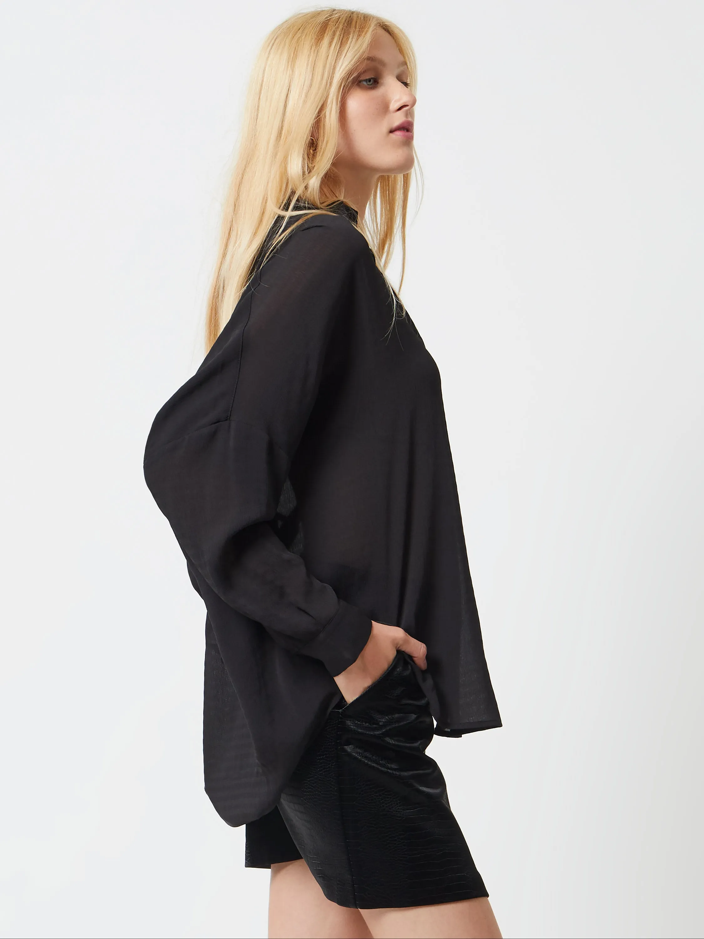 Clar Rhodes Textured Drape Shirt