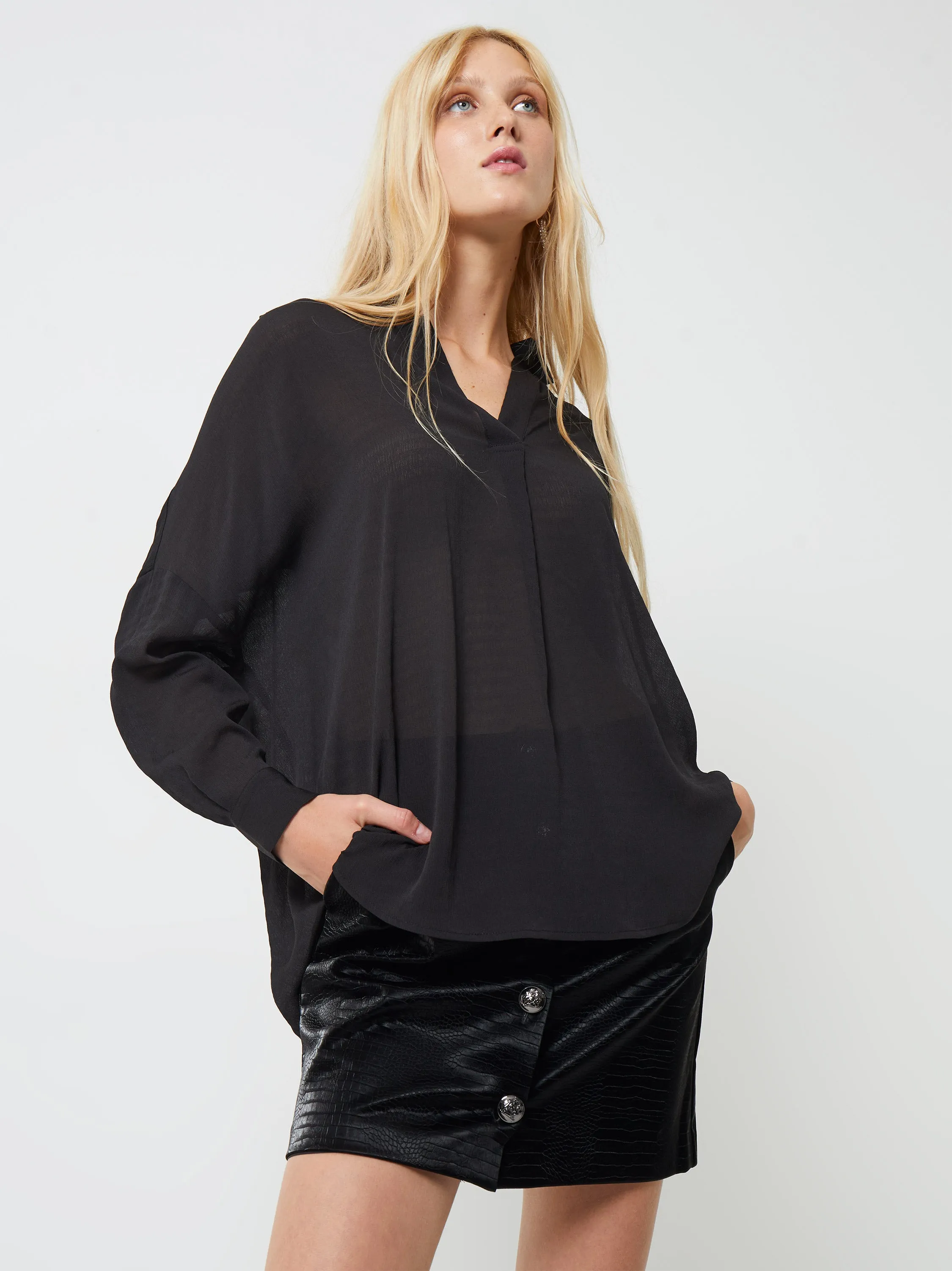 Clar Rhodes Textured Drape Shirt