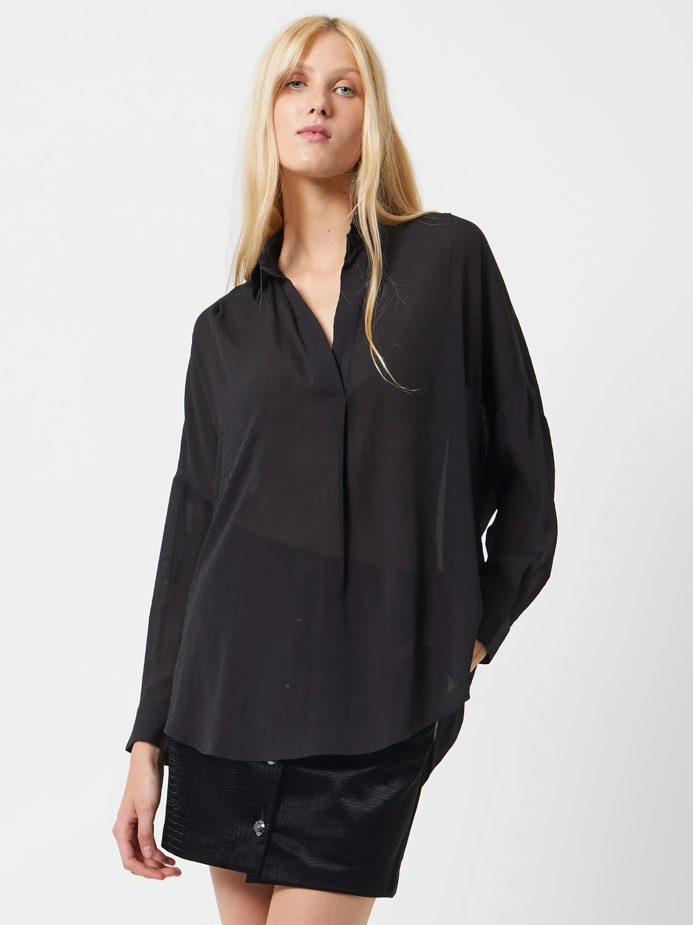 Clar Rhodes Textured Drape Shirt