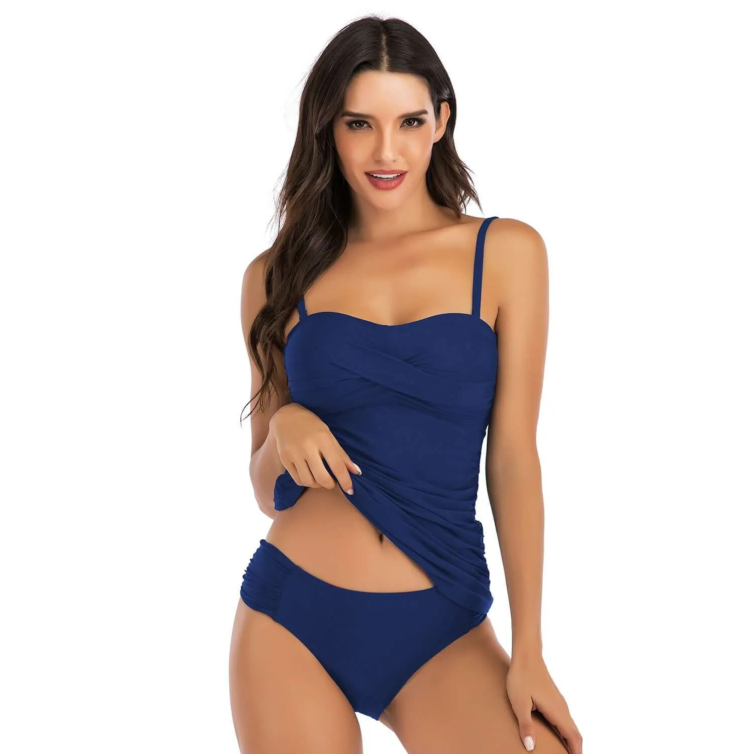 Covered belly split swimsuit ladies conservative