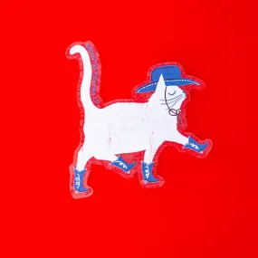 Cowboy Cat Clear Sticker