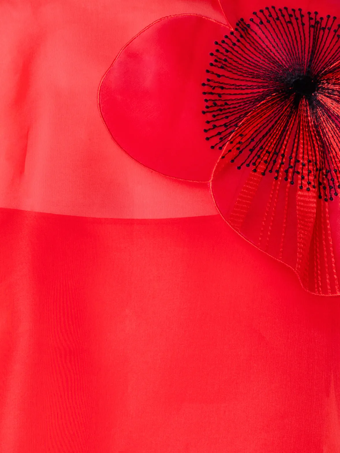 Cropped Blouse in Organza with Poppy