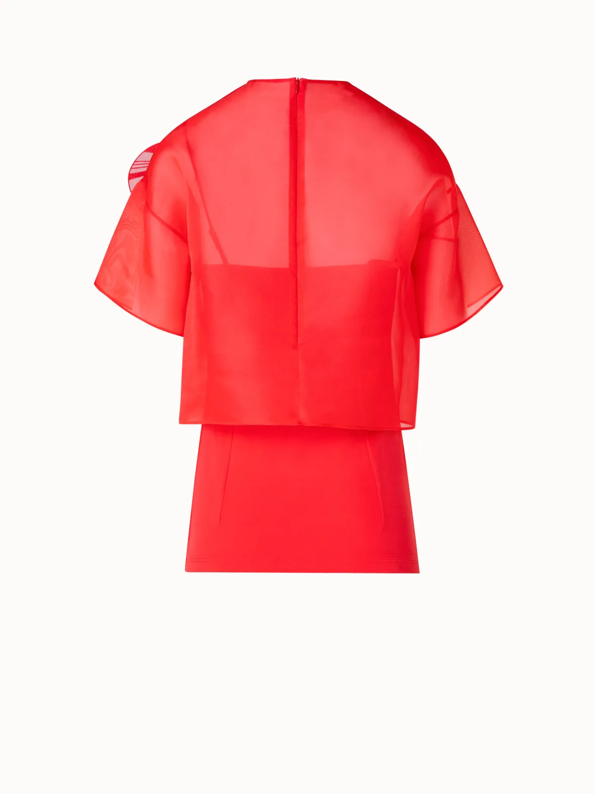 Cropped Blouse in Organza with Poppy