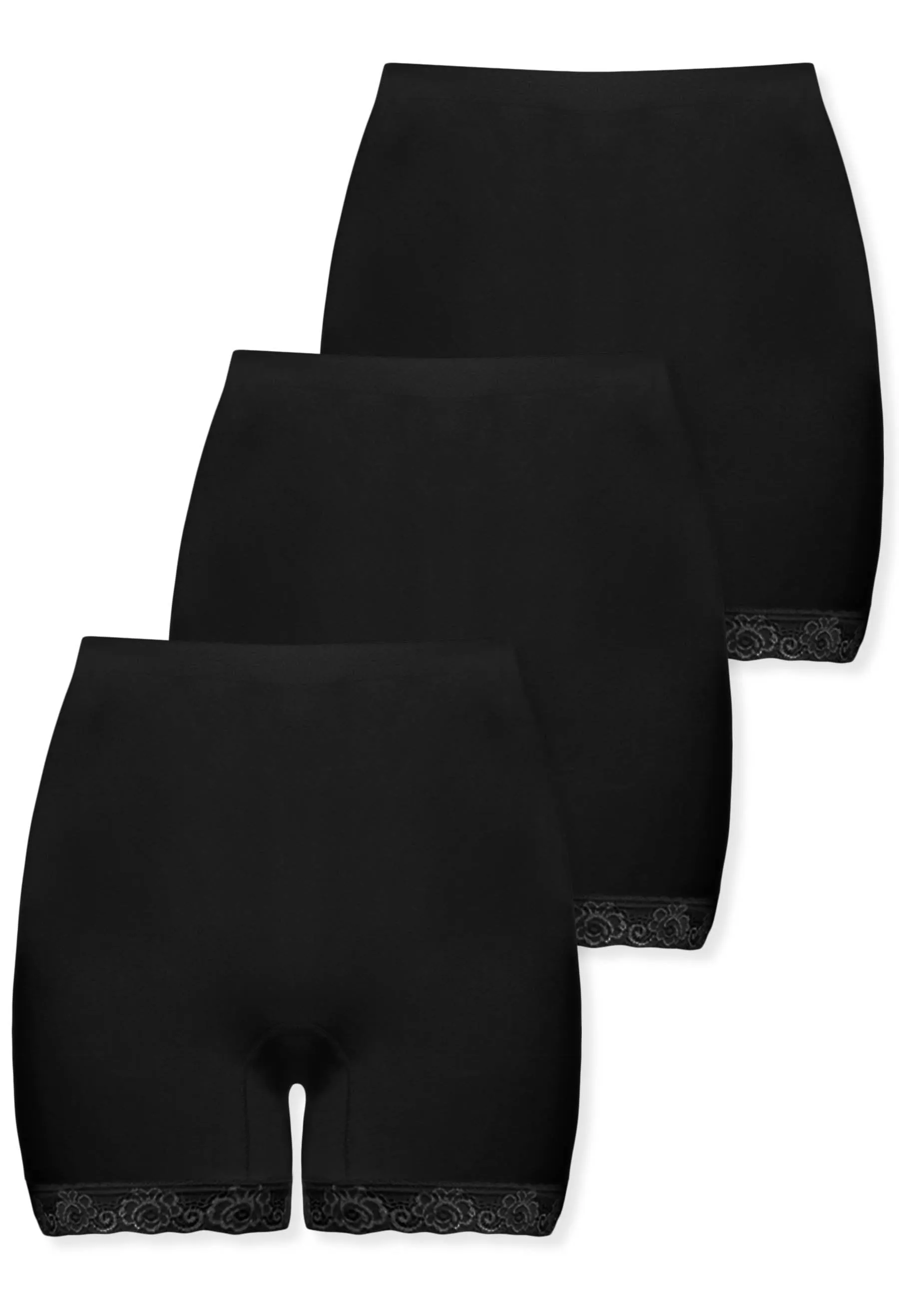 Curvy Anti Chafing High Rise Petite Cotton Rich Shorts - 3 Pack