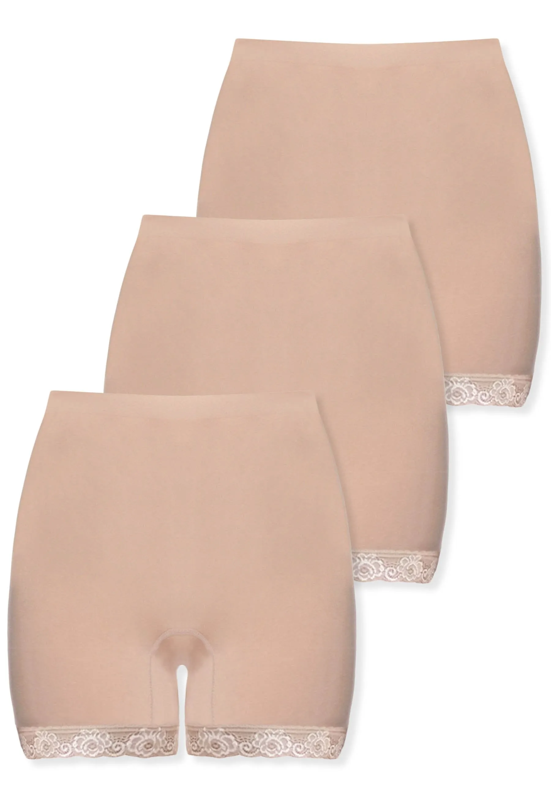 Curvy Anti Chafing High Rise Petite Cotton Rich Shorts - 3 Pack