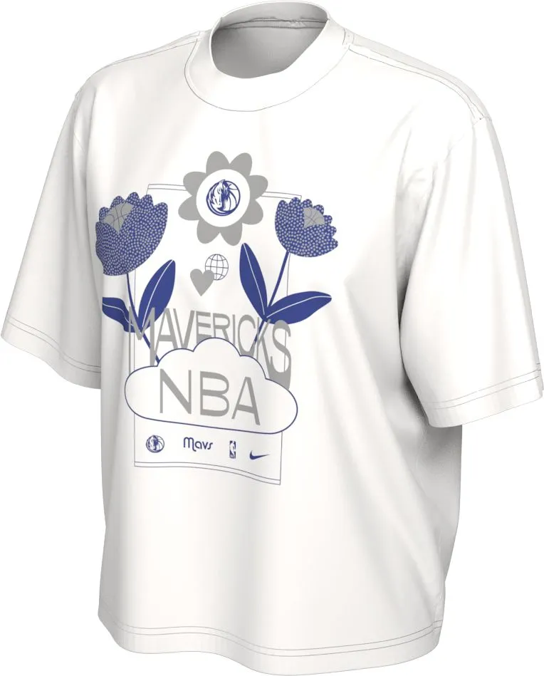 DALLAS MAVERICKS NIKE CROPPED FLOWER SHORT SLEEVE TEE