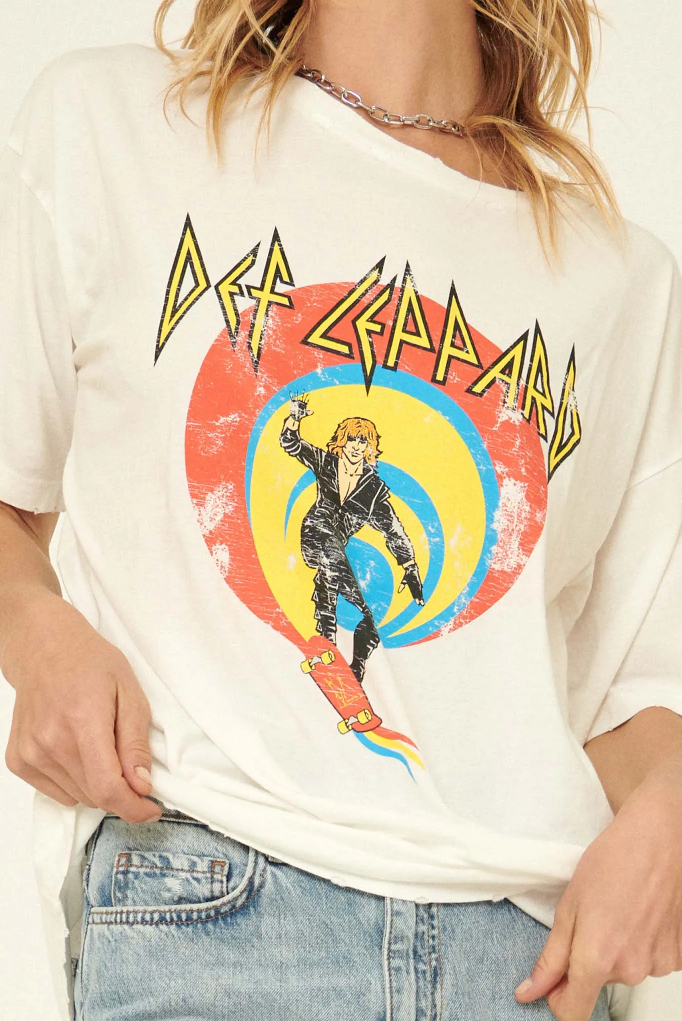 Def Leppard Comic Book Distressed Graphic Tee