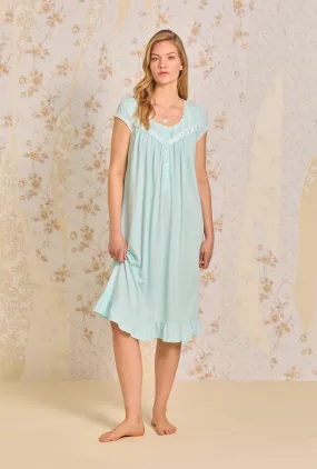 Dream Aqua Solid Waltz Knit Nightgown