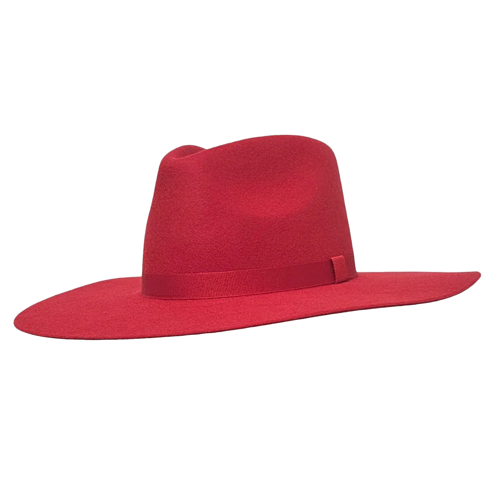 Drifter Red Flat Brim Cowboy Hat by Gone Country - Bourbon Cowgirl